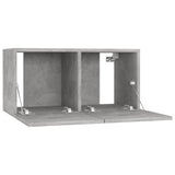 NNEVL Hanging TV Cabinets 2 pcs Concrete Grey 60x30x30 cm