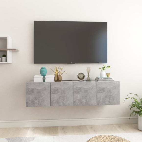 NNEVL Hanging TV Cabinets 2 pcs Concrete Grey 60x30x30 cm