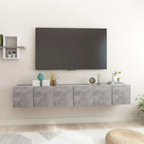 NNEVL Hanging TV Cabinets 3 pcs Concrete Grey 60x30x30 cm