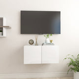NNEVL Hanging TV Cabinet High Gloss White 60x30x30 cm