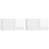 NNEVL Hanging TV Cabinets 2 pcs High Gloss White 60x30x30 cm
