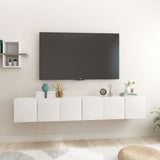 NNEVL Hanging TV Cabinets 3 pcs High Gloss White 60x30x30 cm