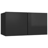 NNEVL Hanging TV Cabinet High Gloss Black 60x30x30 cm