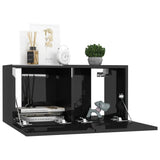 NNEVL Hanging TV Cabinet High Gloss Black 60x30x30 cm