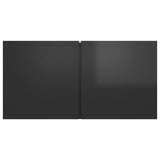 NNEVL Hanging TV Cabinets 2 pcs High Gloss Black 60x30x30 cm