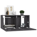 NNEVL Hanging TV Cabinet High Gloss Grey 60x30x30 cm