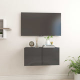 NNEVL Hanging TV Cabinet High Gloss Grey 60x30x30 cm