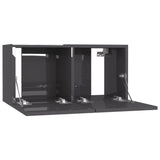 NNEVL Hanging TV Cabinets 2 pcs High Gloss Grey 60x30x30 cm