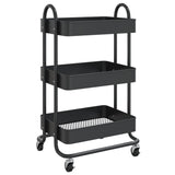 NNEVL 3-Tier Trolley Black 43x34x79 cm Steel