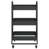 NNEVL 3-Tier Trolley Black 43x34x79 cm Steel