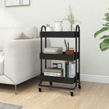 NNEVL 3-Tier Trolley Black 43x34x79 cm Steel