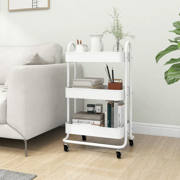 NNEVL 3-Tier Trolley White 43x34x79 cm Steel