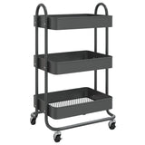 NNEVL 3-Tier Trolley Anthracite 43x34x79 cm Steel