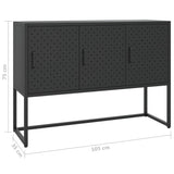 NNEVL Sideboard Black 105x35x75 cm Steel
