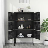 NNEVL Highboard Black 80x35x135 cm Steel