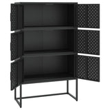 NNEVL Highboard Black 80x35x135 cm Steel
