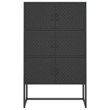 NNEVL Highboard Black 80x35x135 cm Steel