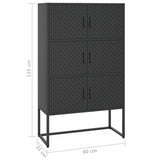 NNEVL Highboard Black 80x35x135 cm Steel