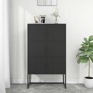 NNEVL Highboard Black 80x35x135 cm Steel