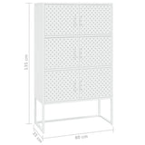 NNEVL Highboard White 80x35x135 cm Steel
