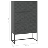 NNEVL Highboard Anthracite 80x35x135 cm Steel