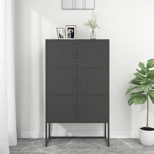 NNEVL Highboard Anthracite 80x35x135 cm Steel