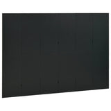 NNEVL 6-Panel Room Divider Black 240x180 cm Steel