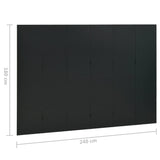 NNEVL 6-Panel Room Divider Black 240x180 cm Steel