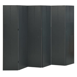 NNEVL 6-Panel Room Divider Anthracite 240x180 cm Steel