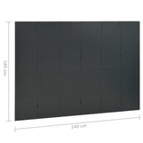 NNEVL 6-Panel Room Divider Anthracite 240x180 cm Steel