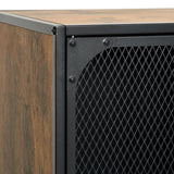 NNEVL Storage Cabinet Rustic Brown 72x36x82 cm Metal and MDF
