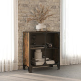 NNEVL Storage Cabinet Rustic Brown 72x36x82 cm Metal and MDF