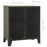 NNEVL Storage Cabinet Grey 72x36x82 cm Metal and MDF