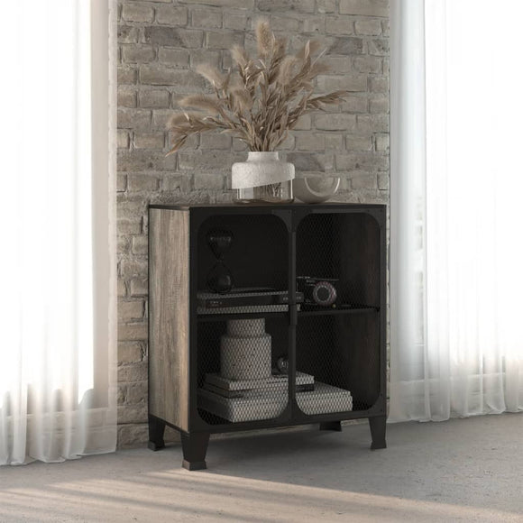 NNEVL Storage Cabinet Grey 72x36x82 cm Metal and MDF