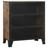 NNEVL Storage Cabinet Rustic Brown 72x36x82 cm Metal and MDF