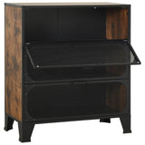 NNEVL Storage Cabinet Rustic Brown 72x36x82 cm Metal and MDF