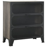 NNEVL Storage Cabinet Grey 72x36x82 cm Metal and MDF