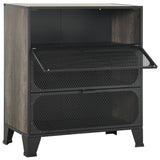 NNEVL Storage Cabinet Grey 72x36x82 cm Metal and MDF