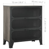 NNEVL Storage Cabinet Grey 72x36x82 cm Metal and MDF