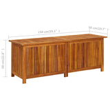 NNEVL Garden Storage Box 150x50x58 cm Solid Wood Acacia