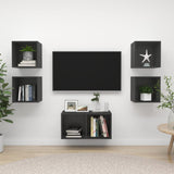 NNEVL 5 Piece TV Cabinet Set Grey Chipboard