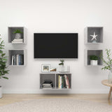 NNEVL 5 Piece TV Cabinet Set Concrete Grey Chipboard