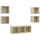 NNEVL 5 Piece TV Cabinet Set Sonoma Oak Chipboard