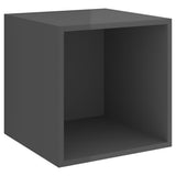 NNEVL 5 Piece TV Cabinet Set High Gloss Grey Engineered Wood