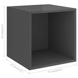 NNEVL 5 Piece TV Cabinet Set High Gloss Grey Engineered Wood