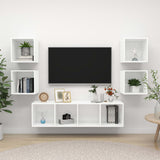 NNEVL 5 Piece TV Cabinet Set White Chipboard