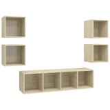 NNEVL 5 Piece TV Cabinet Set Sonoma Oak Chipboard