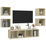 NNEVL 5 Piece TV Cabinet Set Sonoma Oak Chipboard