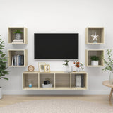 NNEVL 5 Piece TV Cabinet Set Sonoma Oak Chipboard