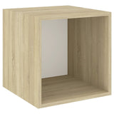 NNEVL 5 Piece TV Cabinet Set White and Sonoma Oak Chipboard